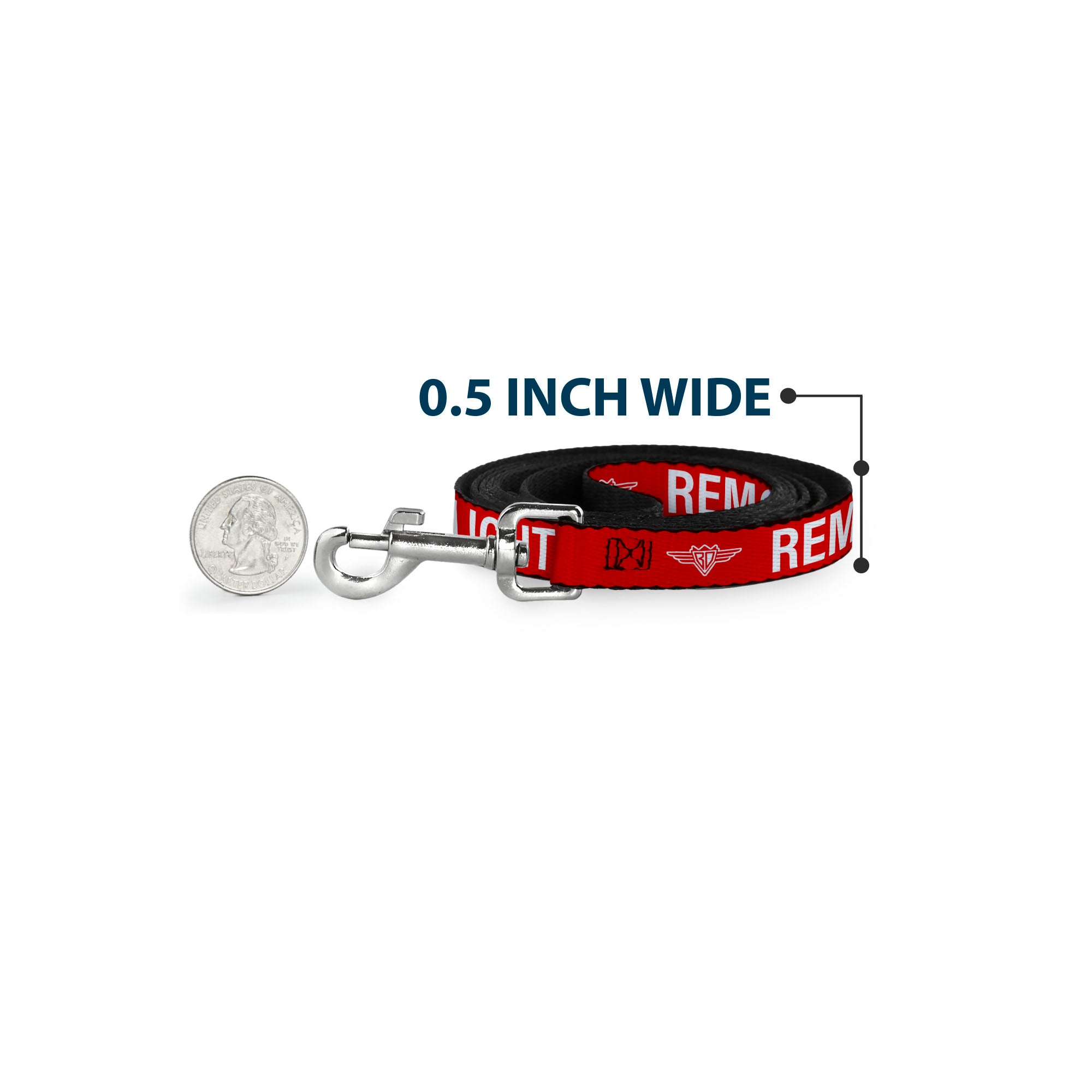Dog Leash - Buckle-Down REMOVE BEFORE FLIGHT Red/White Dog Leashes Buckle-Down