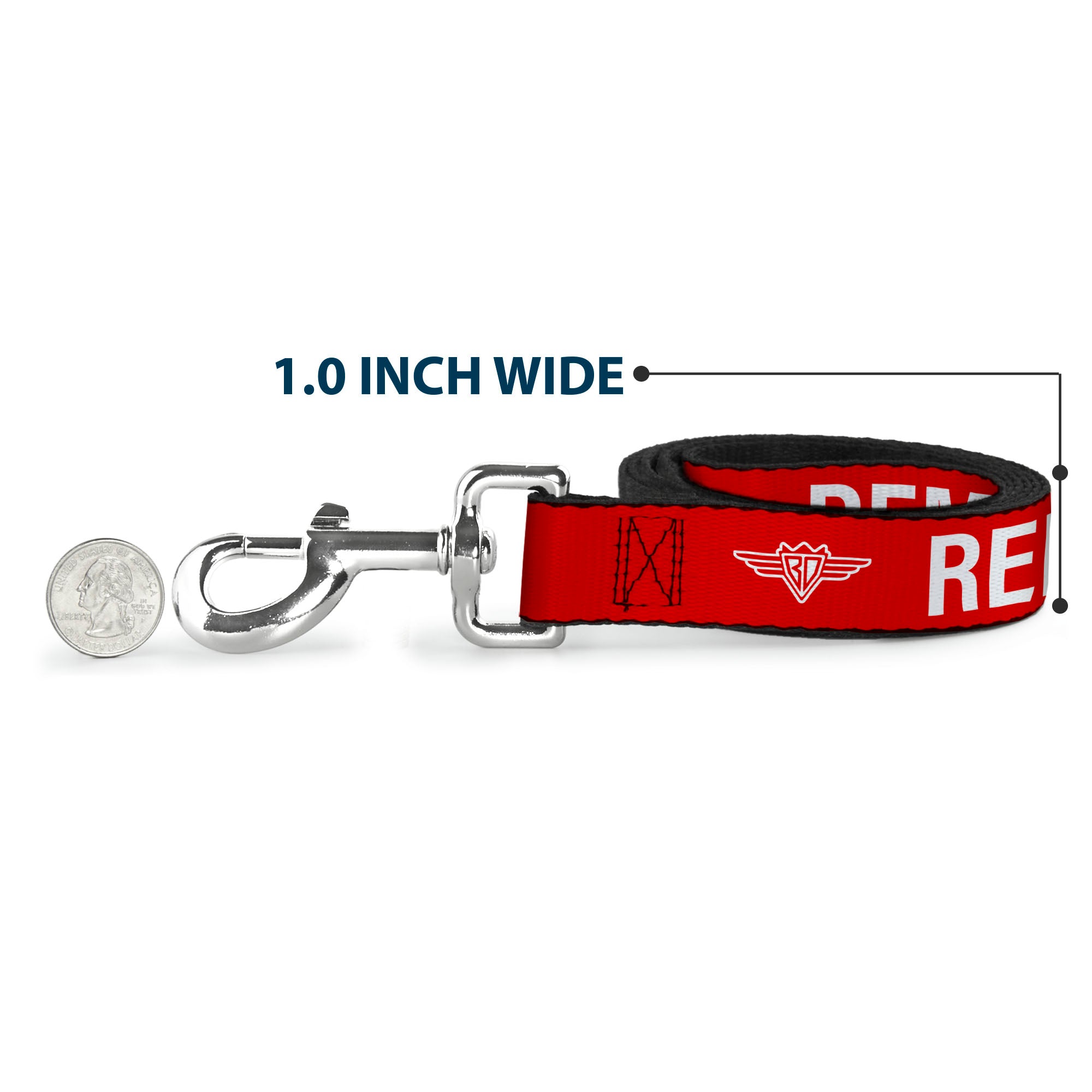 Dog Leash - Buckle-Down REMOVE BEFORE FLIGHT Red/White Dog Leashes Buckle-Down