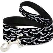 Dog Leash - Bats Flying Scattered Black/White Dog Leashes Buckle-Down