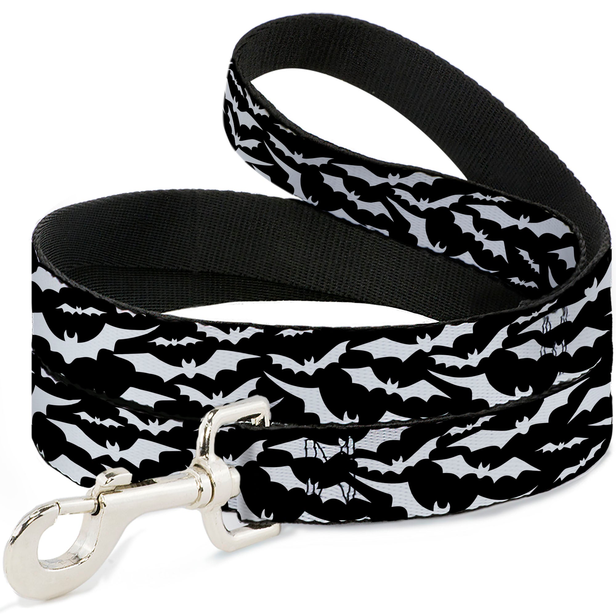 Dog Leash - Bats Flying Scattered Black/White Dog Leashes Buckle-Down