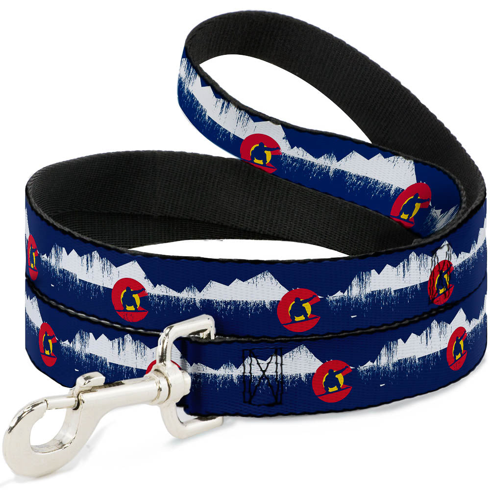 Dog Leash - Colorado Snowboarder/Snowy Mountains Weathered Dog Leashes Buckle-Down