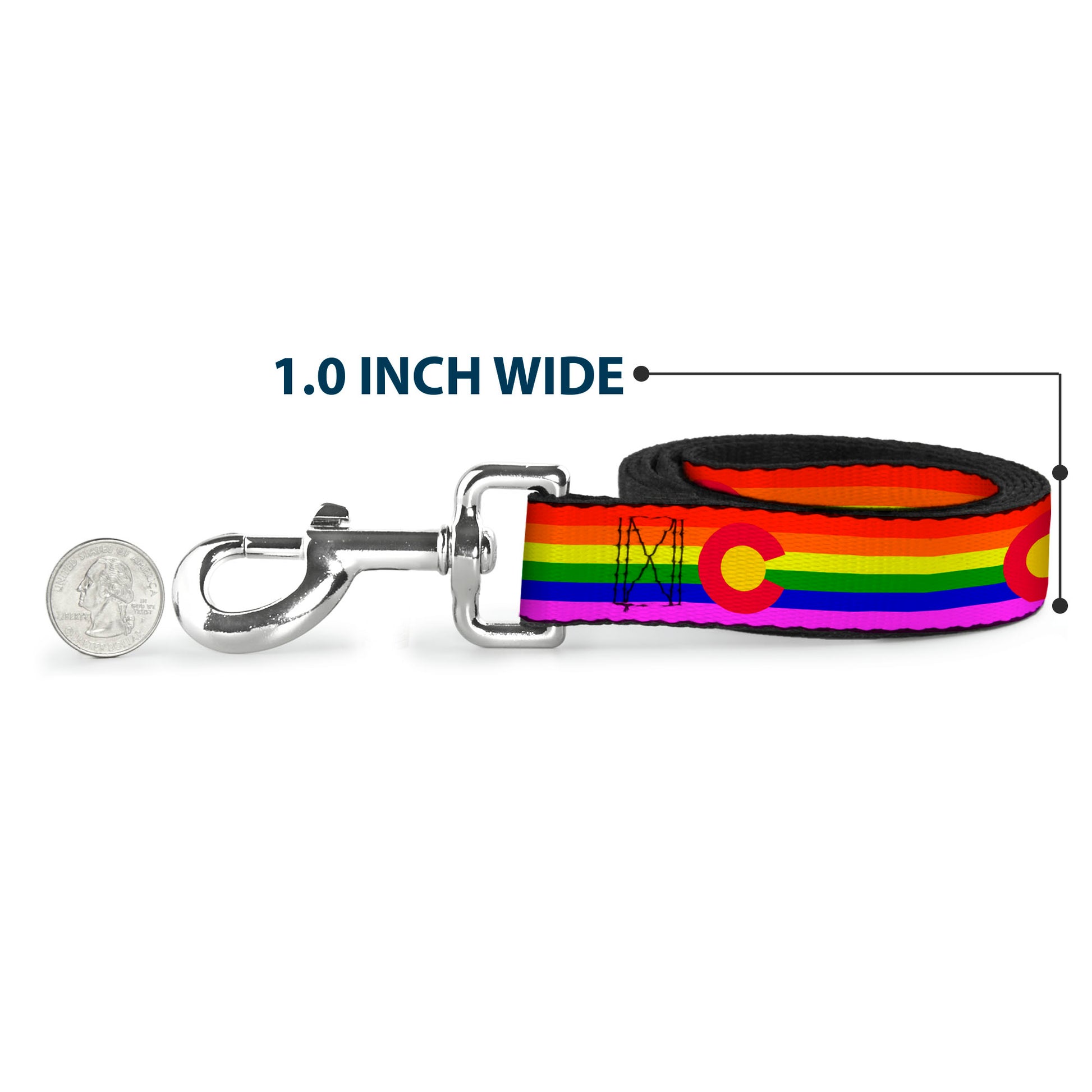 Dog Leash - Colorado Flags2 Pride Dog Leashes Buckle-Down