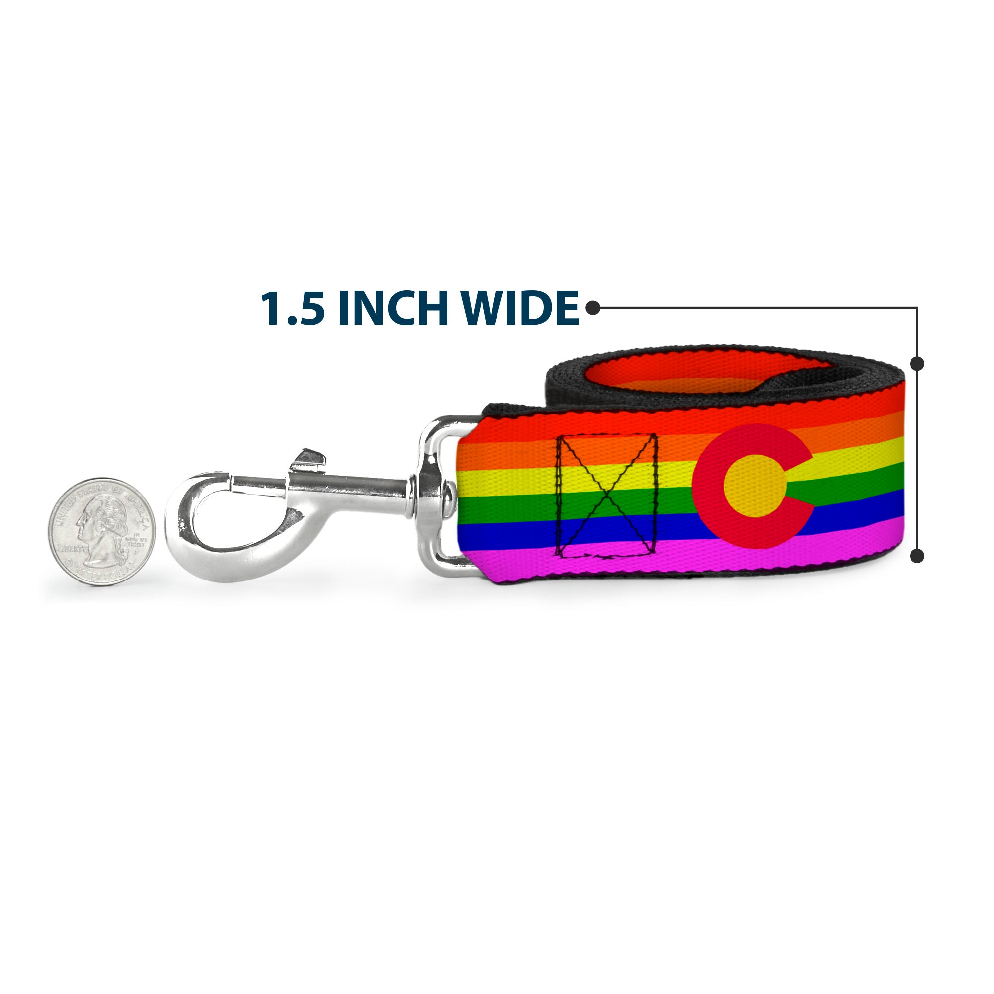 Dog Leash - Colorado Flags2 Pride Dog Leashes Buckle-Down