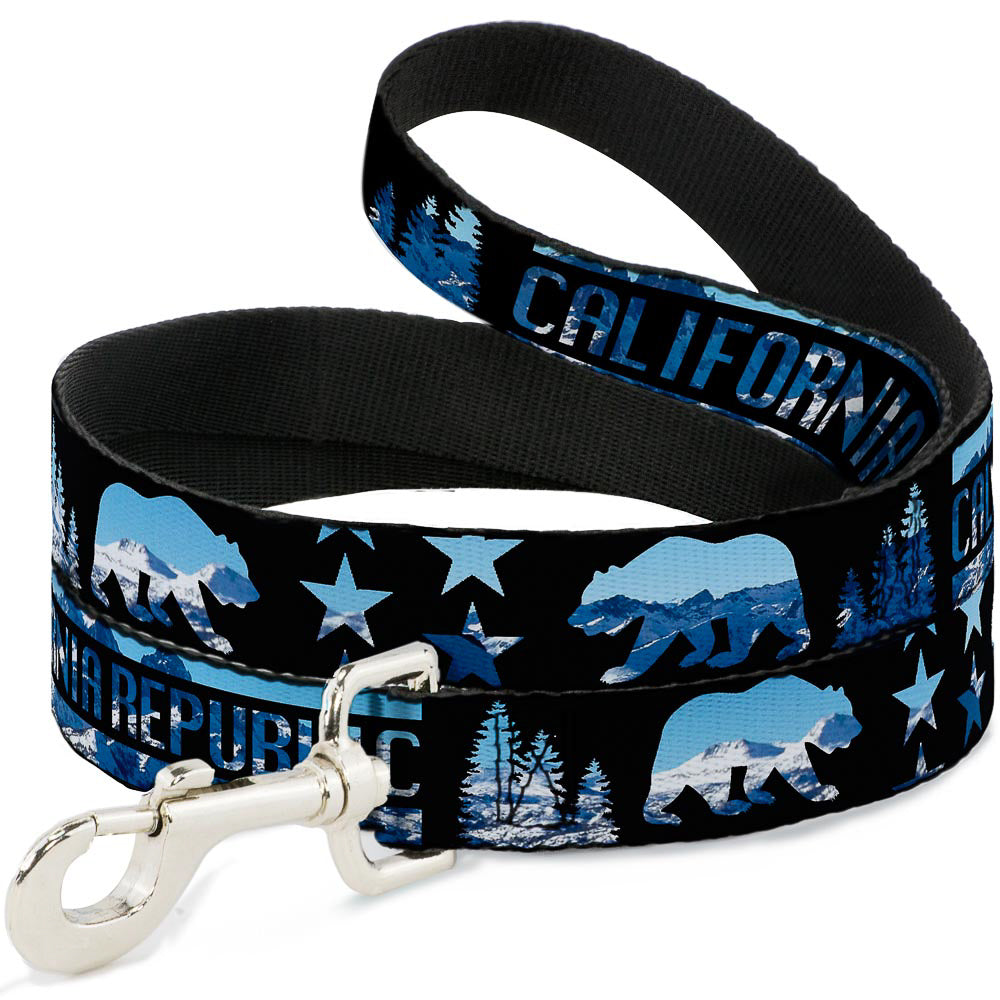 Dog Leash - CALIFORNIA REPUBLIC/Bear/Stars Silhouette Black/Scenic Mountains Dog Leashes Buckle-Down