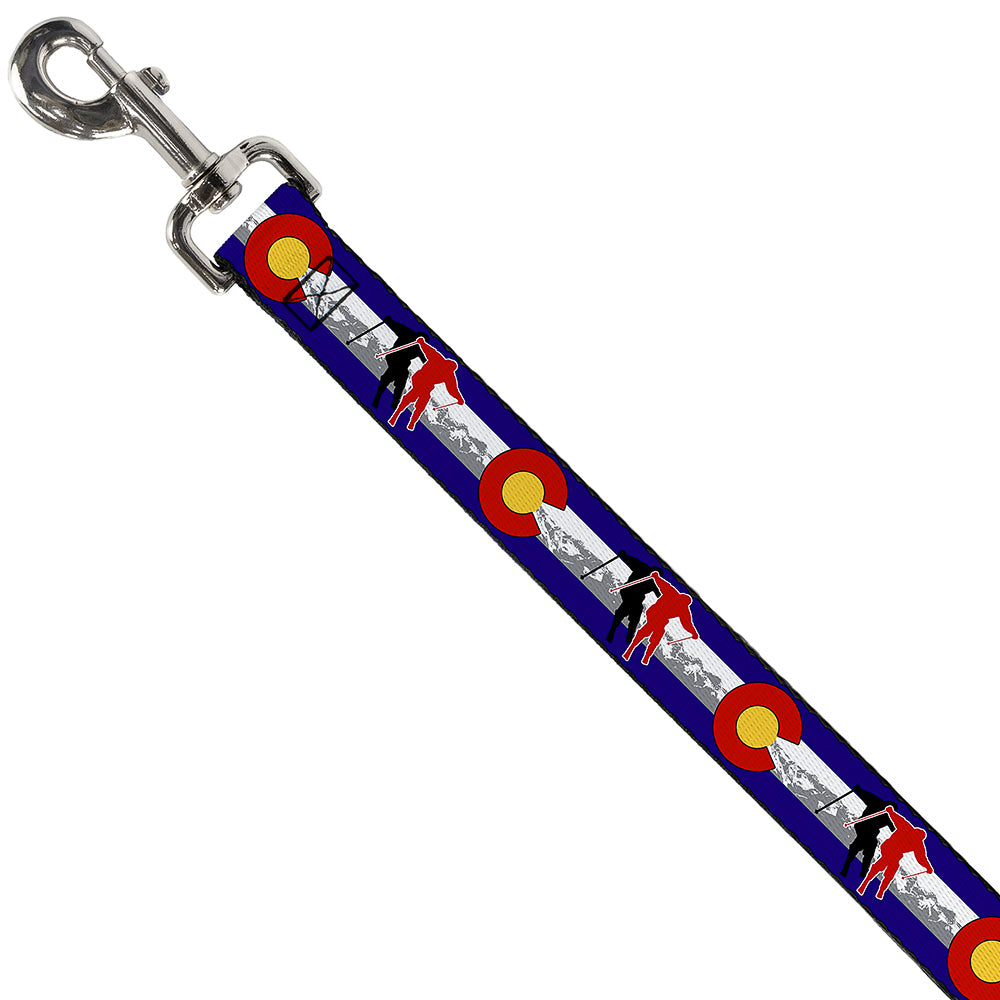 Dog Leash - Colorado Skier1 Red/Mountains Dog Leashes Buckle-Down