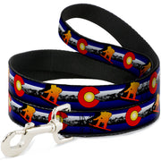 Dog Leash - Colorado Snowboarder3 Orange/Mountians Dog Leashes Buckle-Down