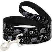 Dog Leash - Colorado Skier/Snowboarder Black/White/Grays Dog Leashes Buckle-Down
