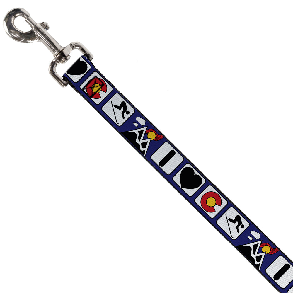 Dog Leash - I HEART COLORADO SKIING Logos/Mountain Dog Leashes Buckle-Down