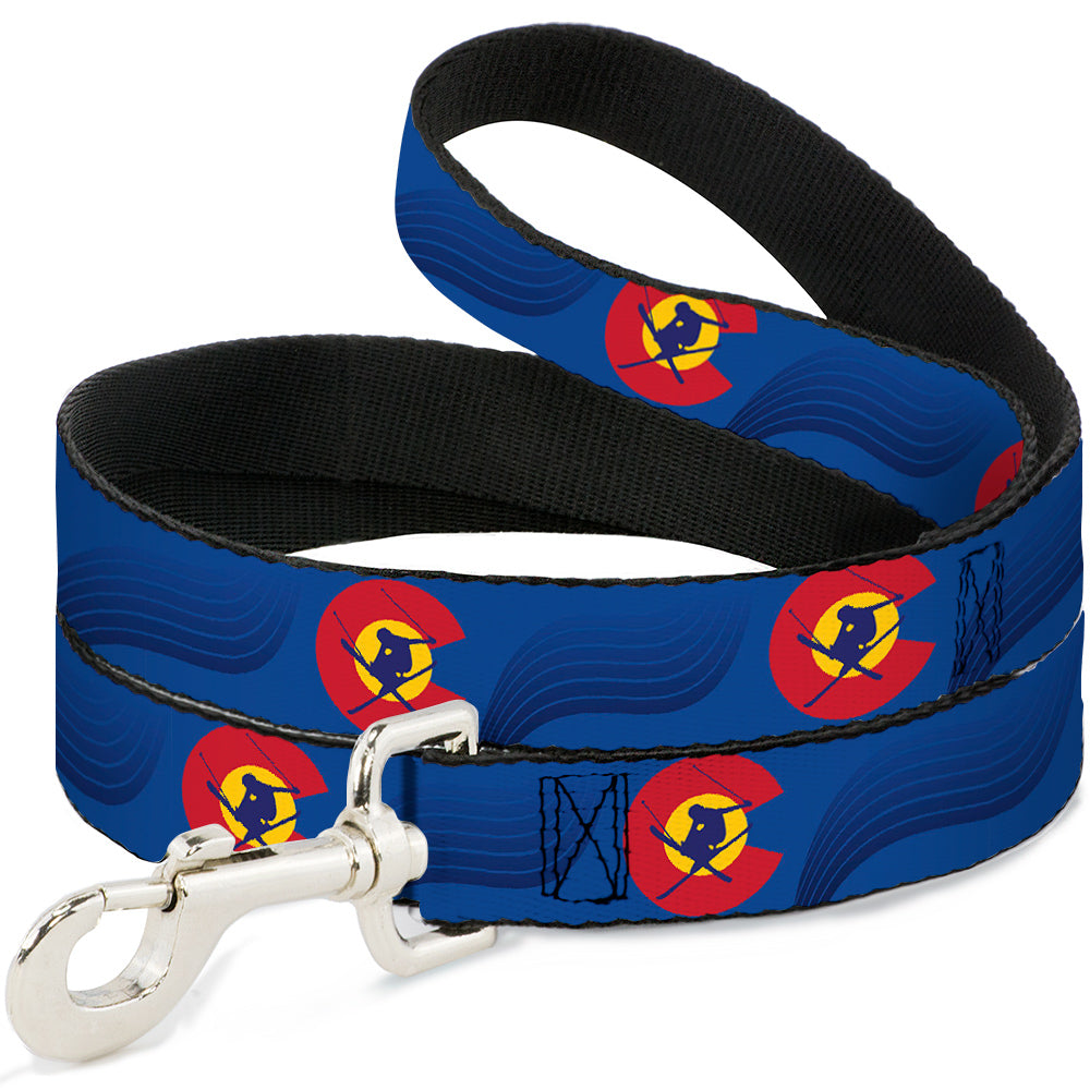 Dog Leash - Colorado Skier3 Blues/Red/Yellow Dog Leashes Buckle-Down