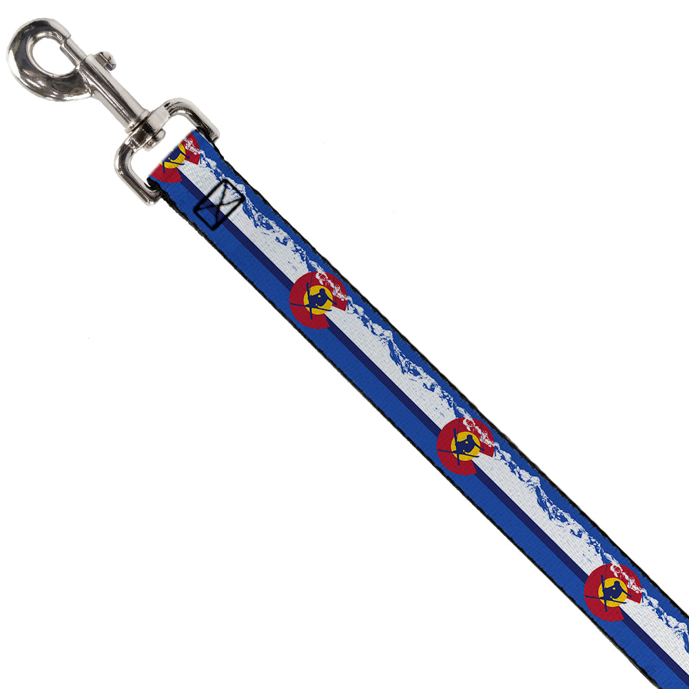 Dog Leash - Colorado Skier4/Mountains Blues/White/Red/Yellow Dog Leashes Buckle-Down