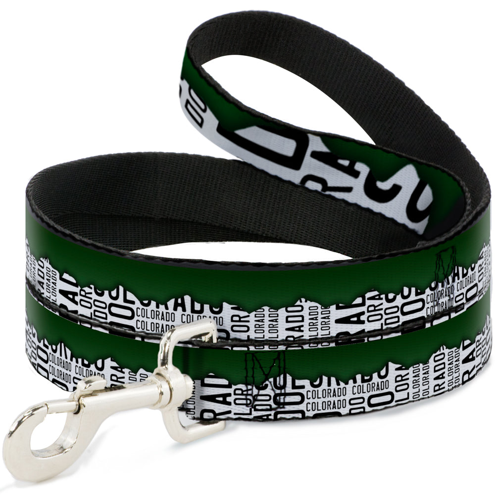 Dog Leash - Colorado Mountains Green/White/Black Text Dog Leashes Buckle-Down