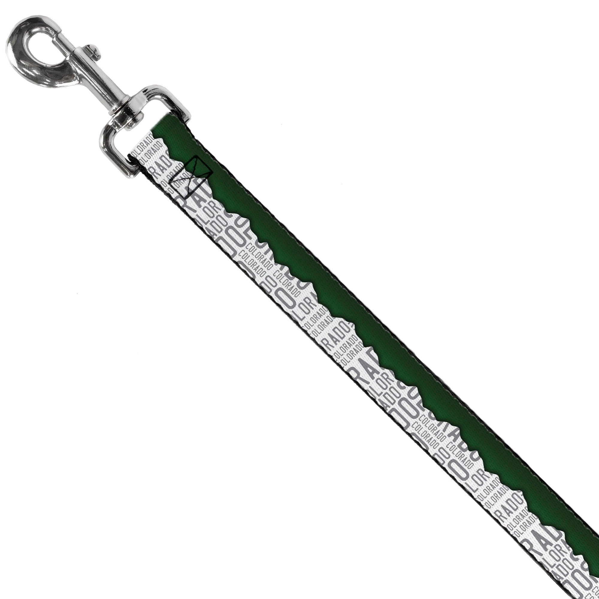 Dog Leash - Colorado Mountains Green/White/Gray Text Dog Leashes Buckle-Down