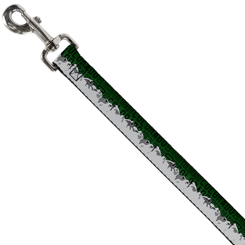 Dog Leash - Colorado Mountains Green/Black Text/Grays Dog Leashes Buckle-Down