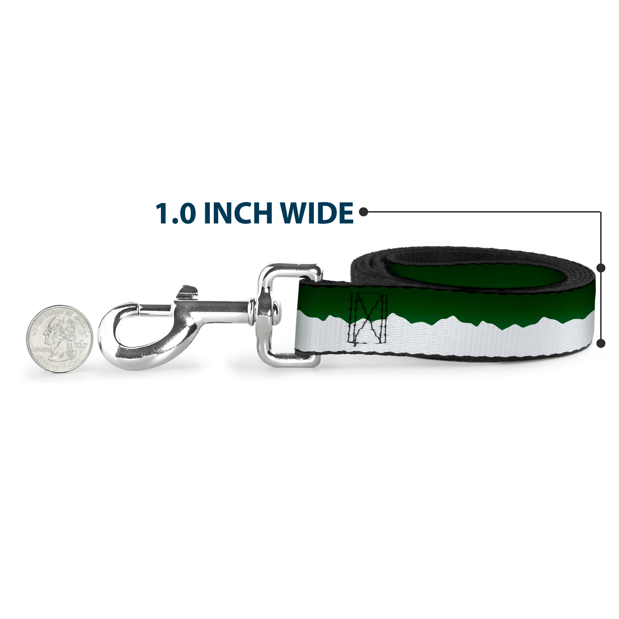 Dog Leash - Colorado Solid Mountains Green/White Dog Leashes Buckle-Down