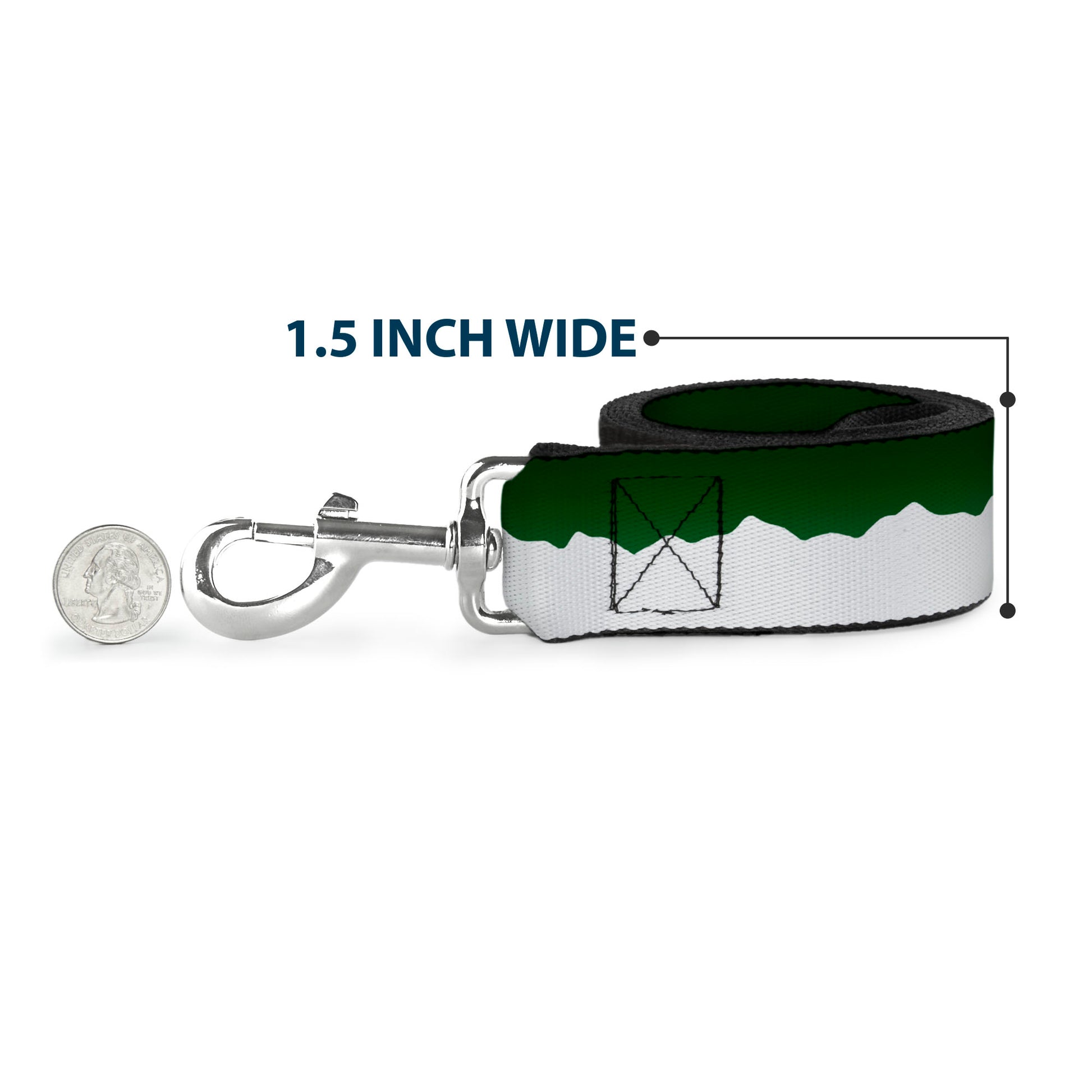 Dog Leash - Colorado Solid Mountains Green/White Dog Leashes Buckle-Down