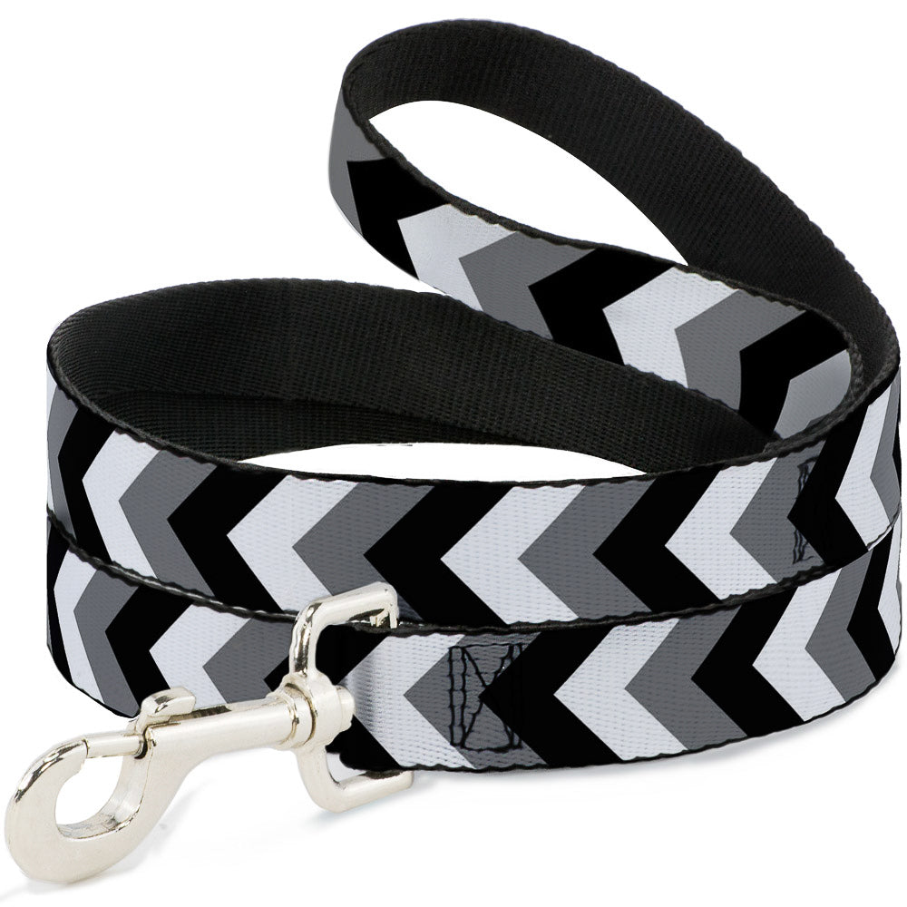 Dog Leash - Chevron White/Gray/Black Dog Leashes Buckle-Down