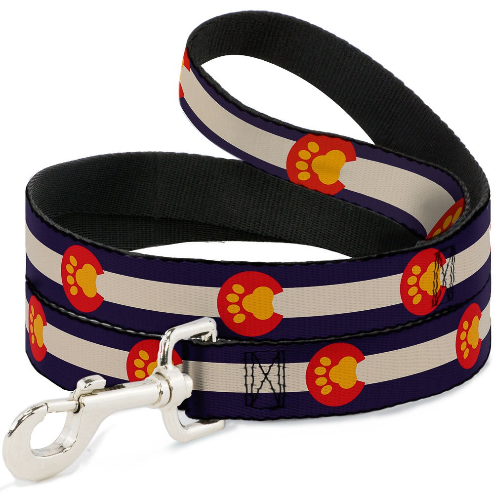 Dog Leash - Colorado Flag/Paw Print Dog Leashes Buckle-Down