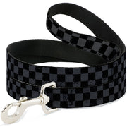Dog Leash - Checker Weathered2 Black/Gray Dog Leashes Buckle-Down