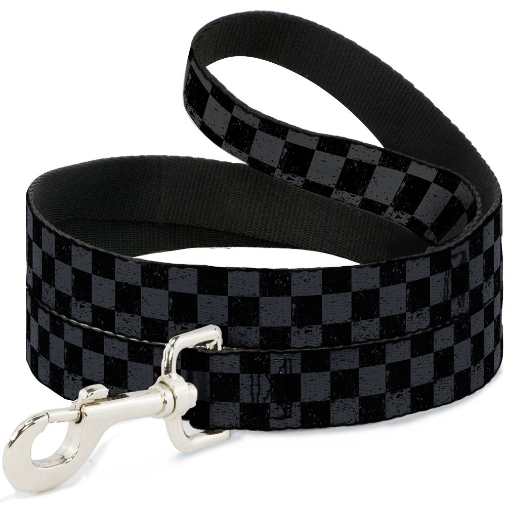 Dog Leash - Checker Weathered2 Black/Gray Dog Leashes Buckle-Down