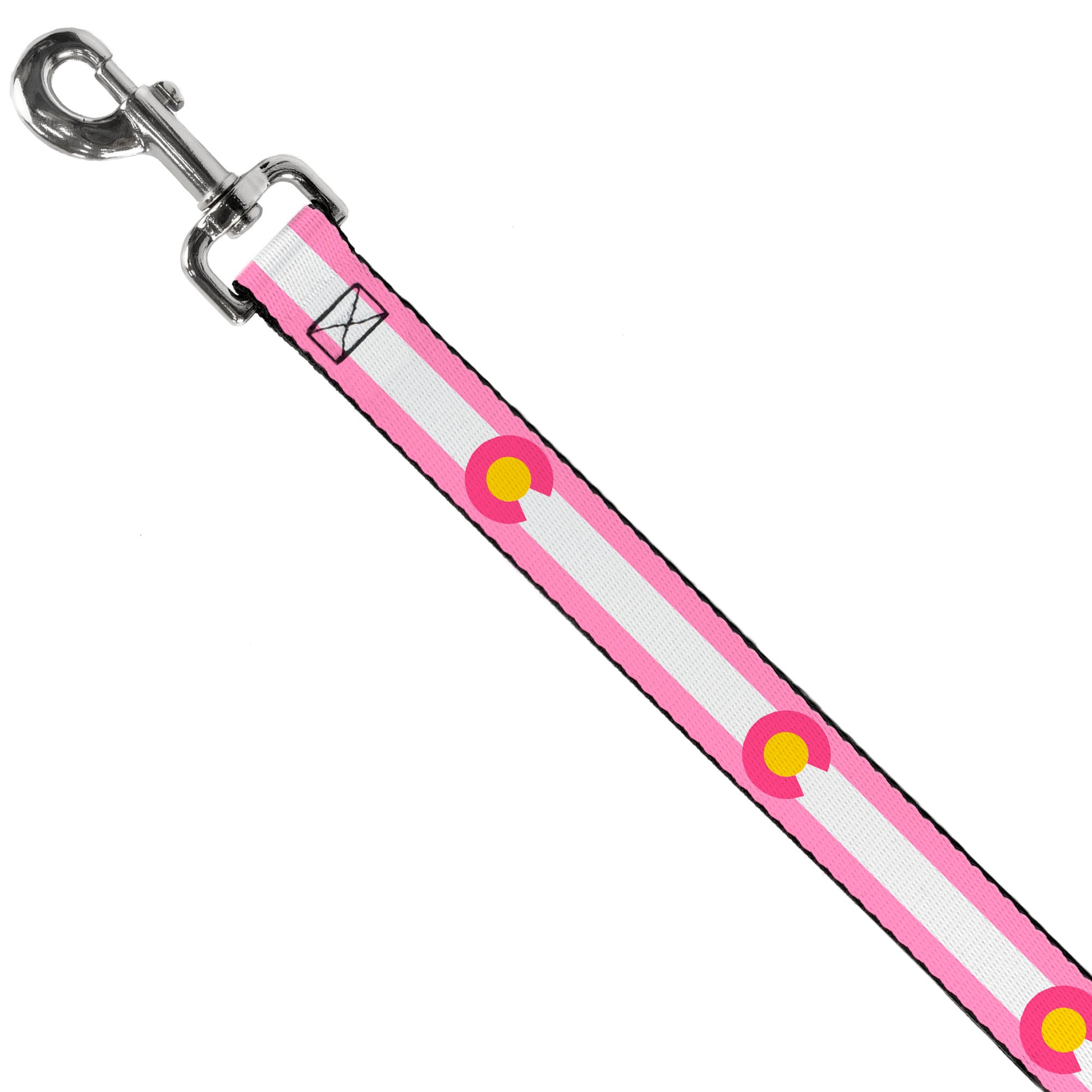 Dog Leash - Colorado Flags5 Repeat Light Pink/White/Pink/Yellow Dog Leashes Buckle-Down