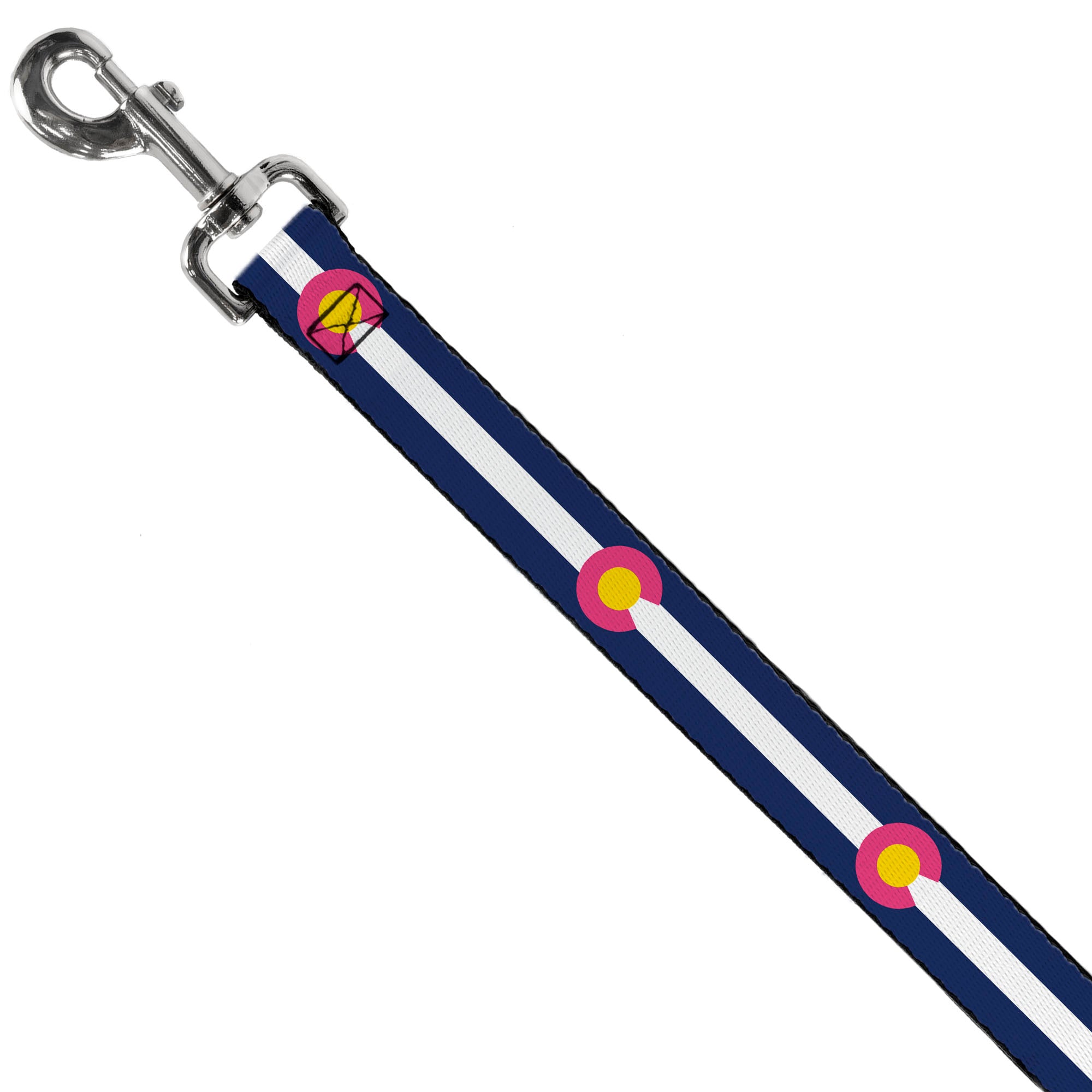 Dog Leash - Colorado Flags6 Repeat Blue/White/Pink/Yellow Dog Leashes Buckle-Down