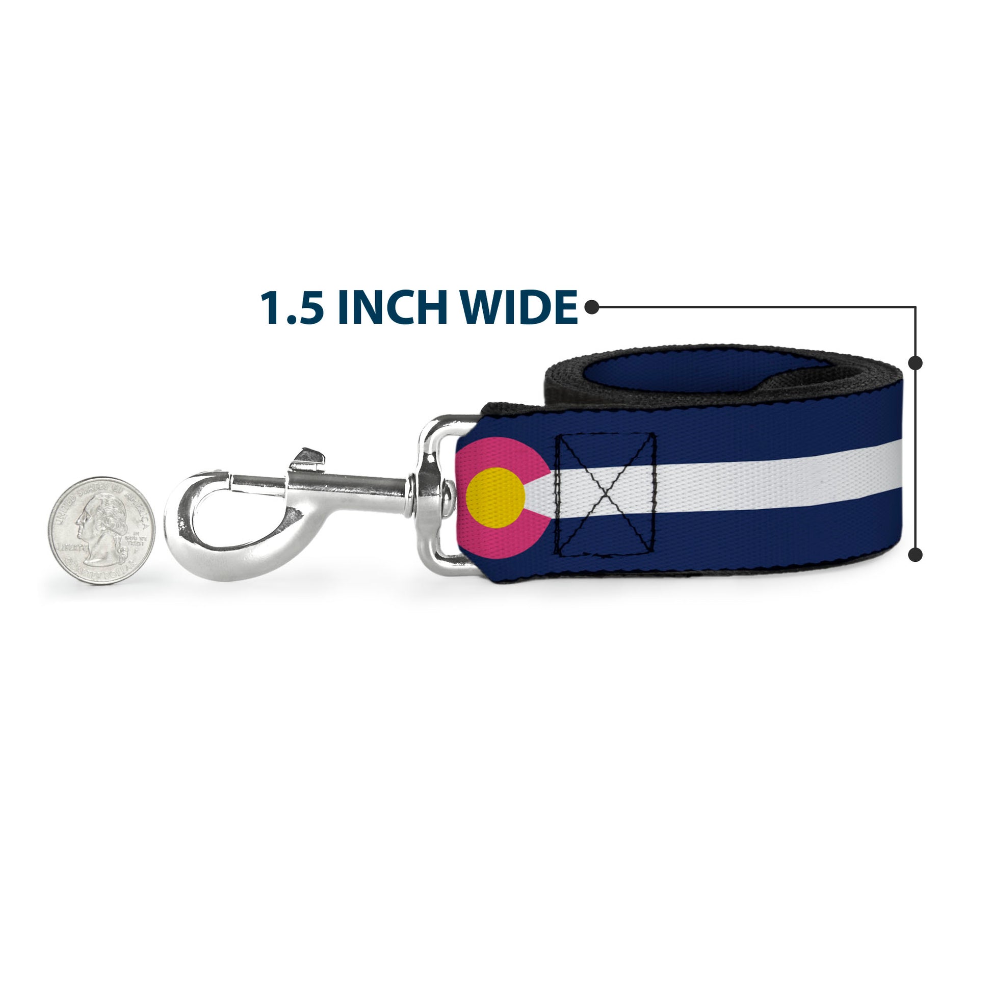 Dog Leash - Colorado Flags6 Repeat Blue/White/Pink/Yellow Dog Leashes Buckle-Down