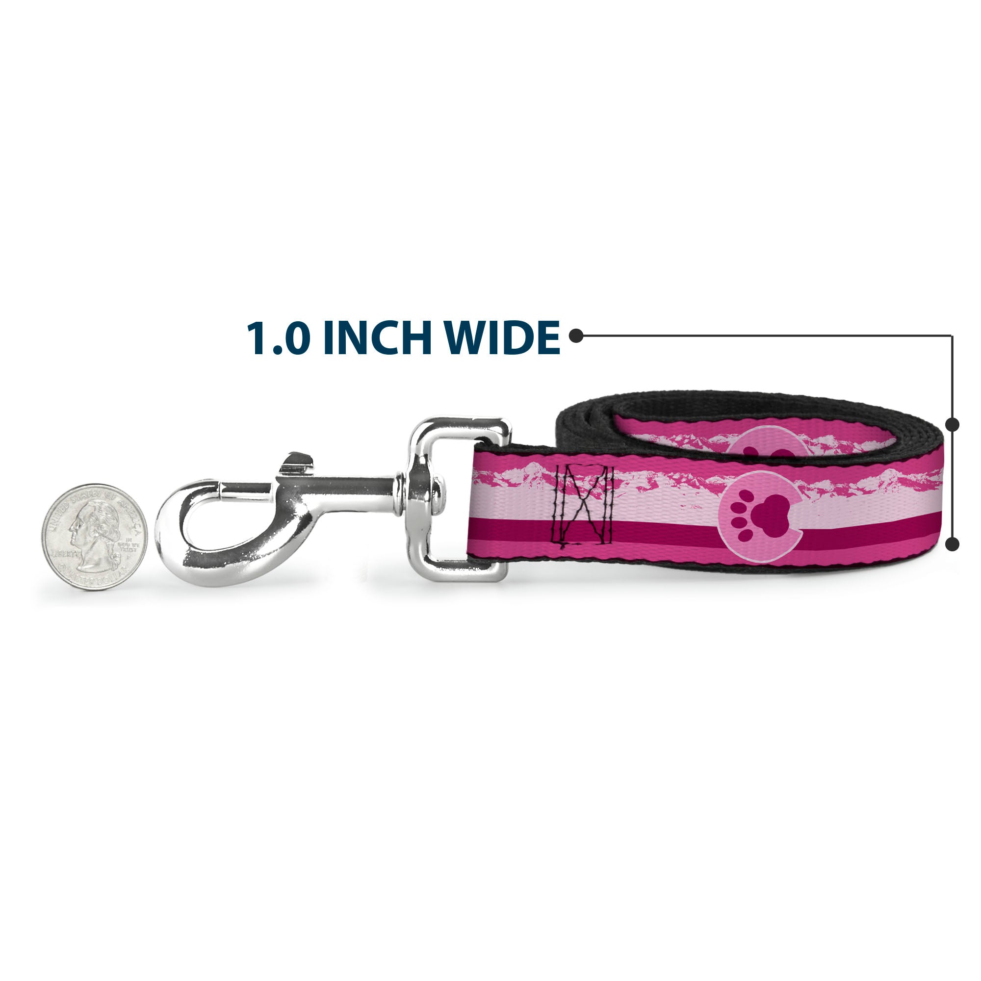 Dog Leash - Colorado Paw/Mountains Pinks Dog Leashes Buckle-Down