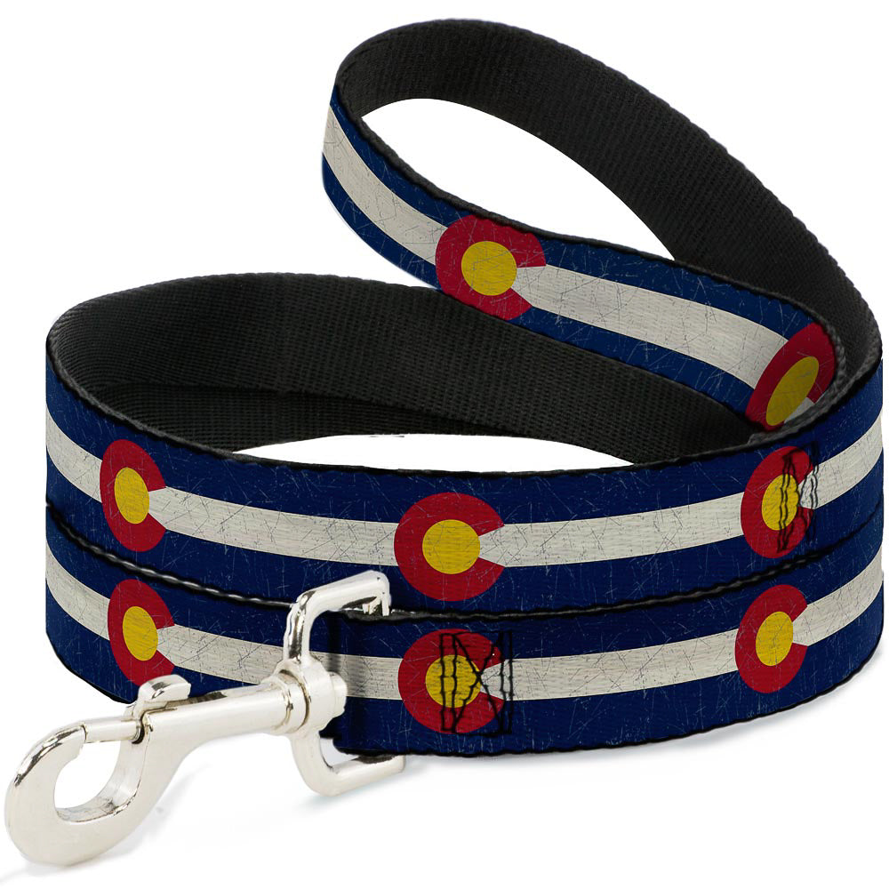 Dog Leash - Colorado Flags2 Repeat Vintage Dog Leashes Buckle-Down