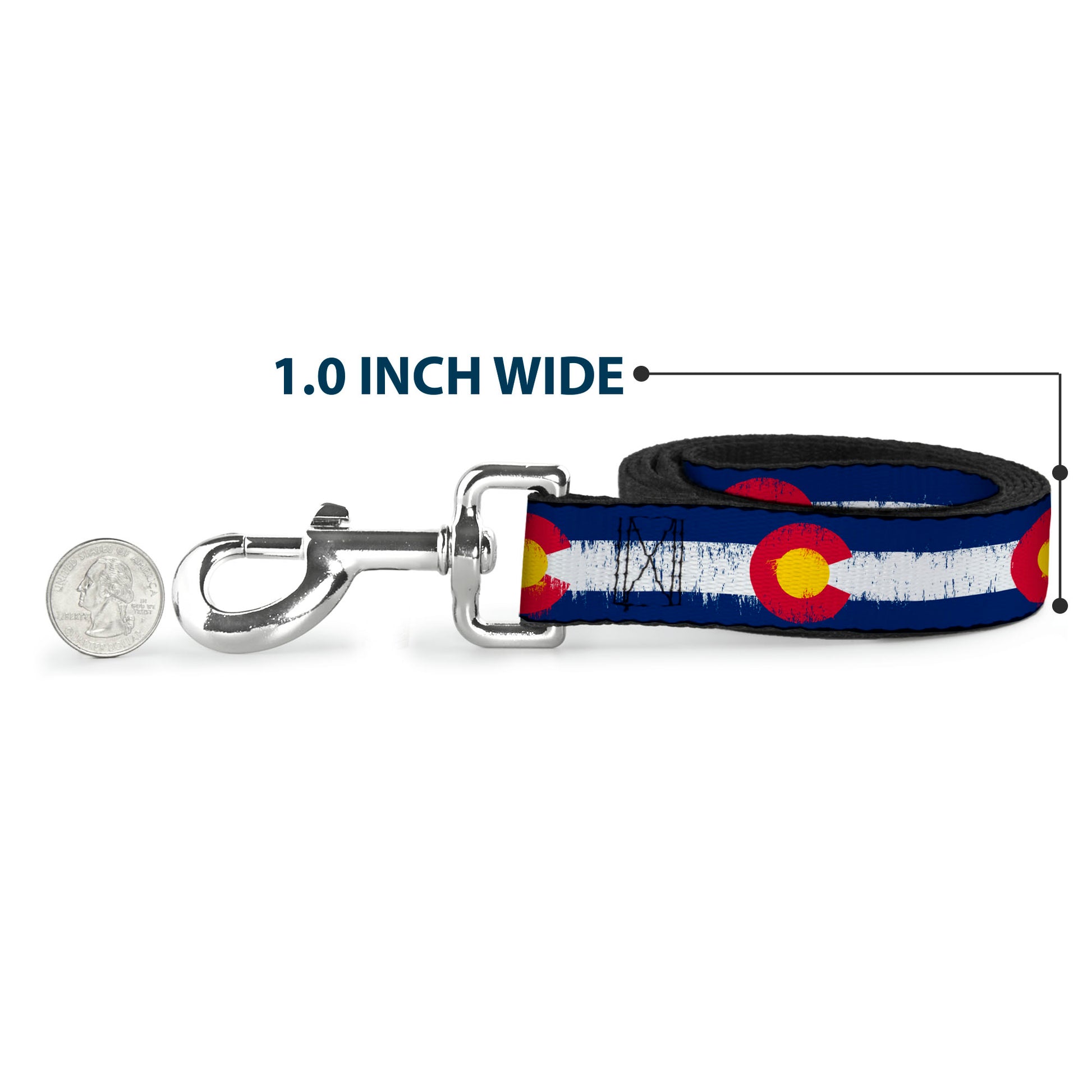 Dog Leash - Colorado Flags2 Repeat Weathered Dog Leashes Buckle-Down