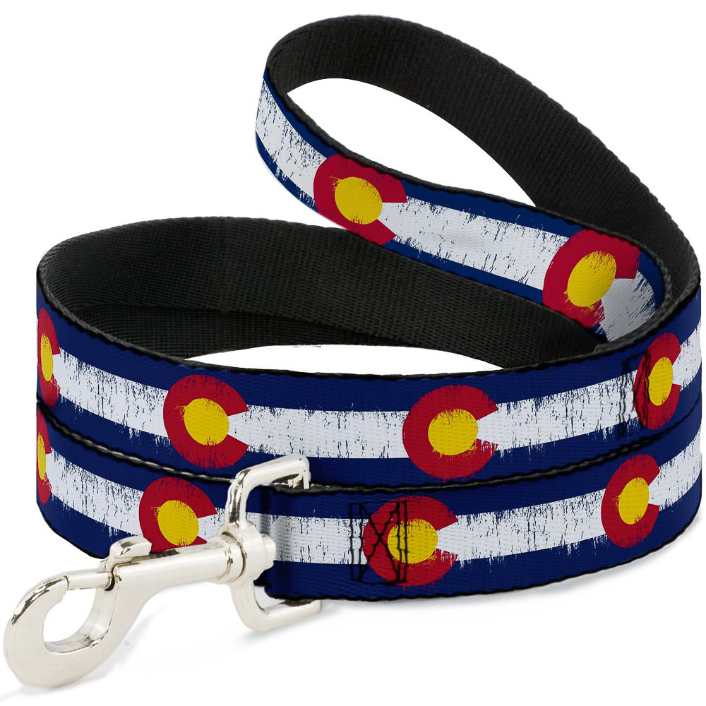 Dog Leash - Colorado Flags2 Repeat Weathered Dog Leashes Buckle-Down