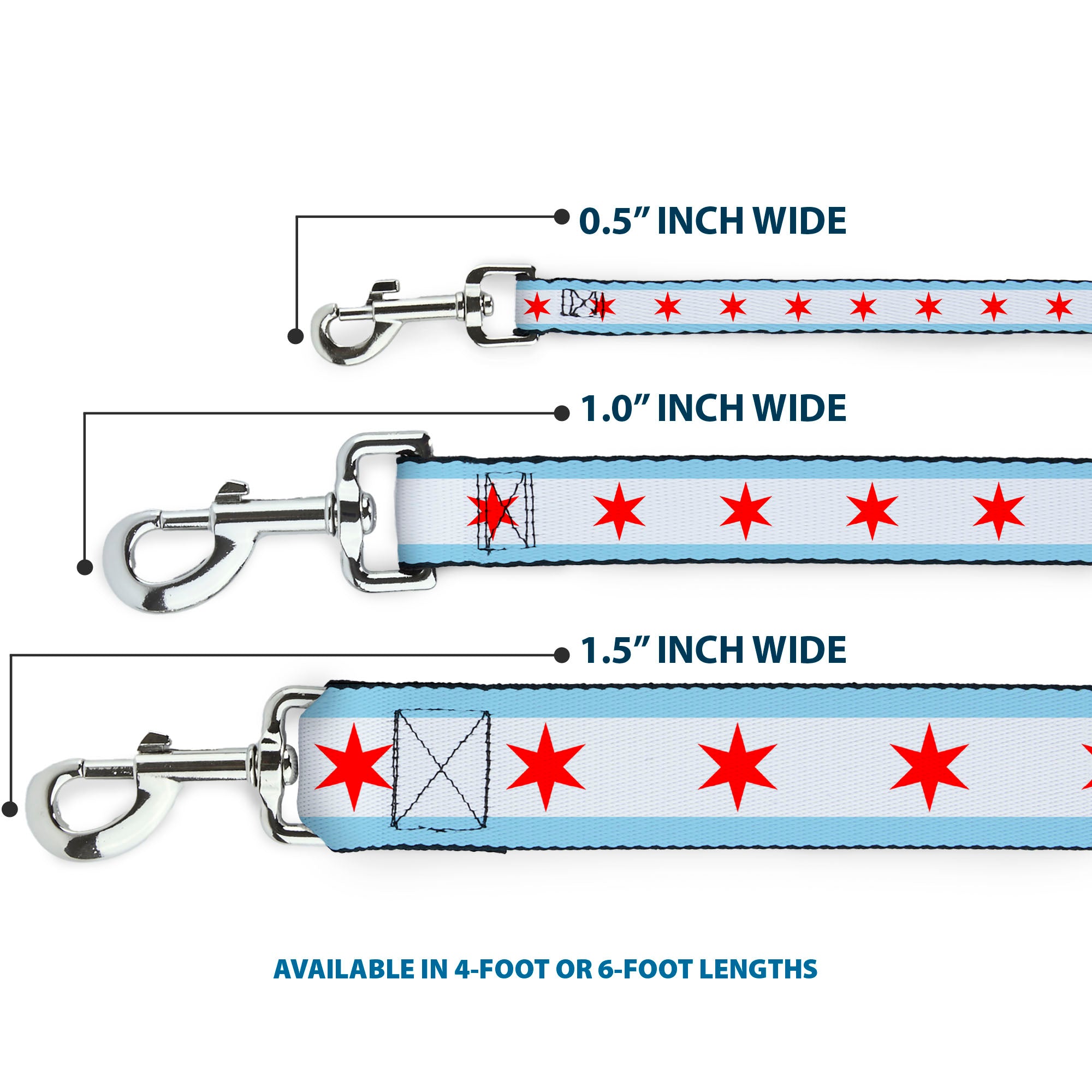 Dog Leash - Chicago Flag Dog Leashes Buckle-Down