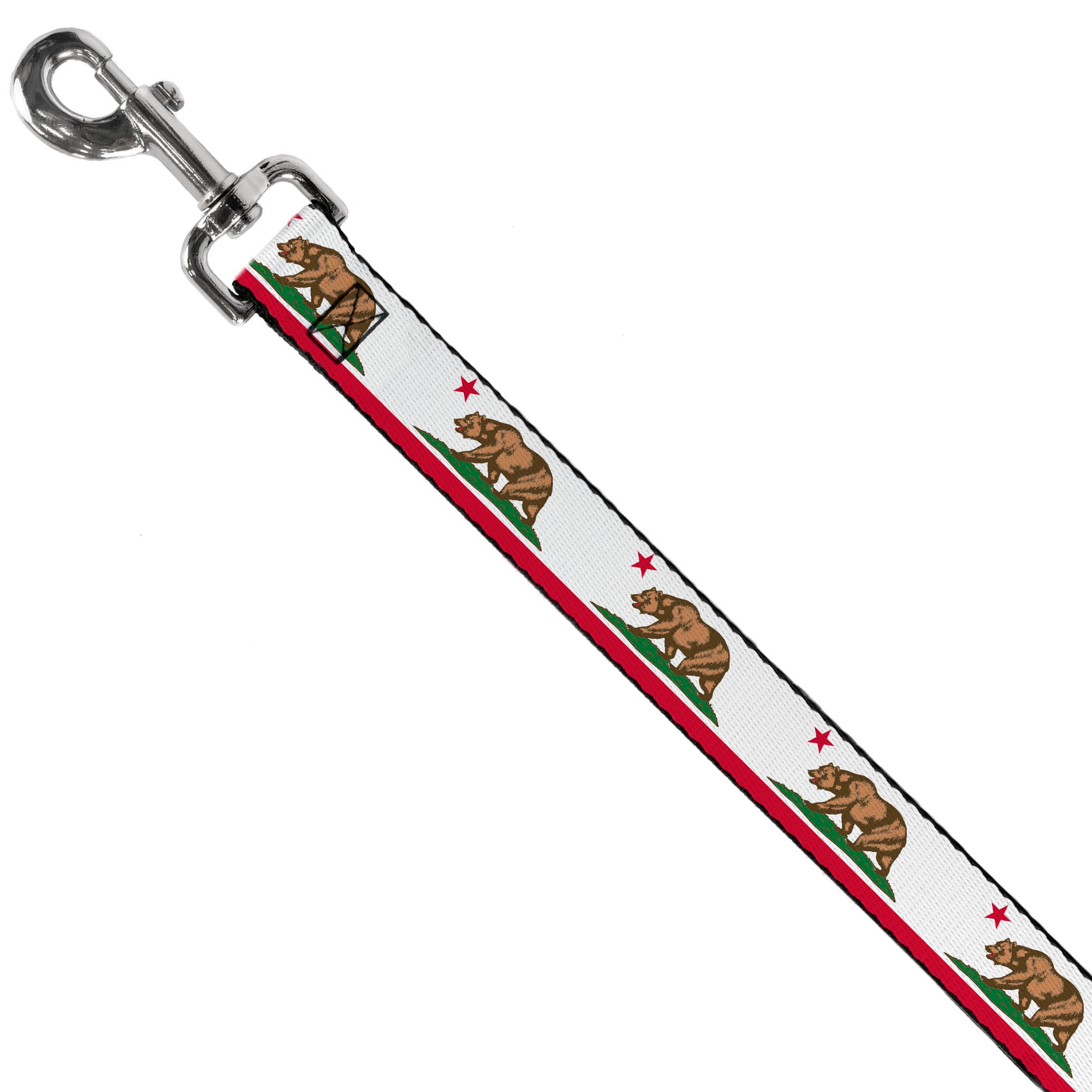 Dog Leash - California Flag White w/Stripe Dog Leashes Buckle-Down