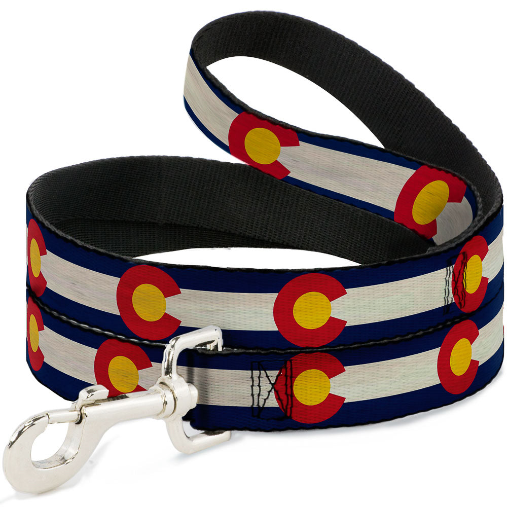 Dog Leash - Colorado Flags2 Repeat Vintage2 Dog Leashes Buckle-Down