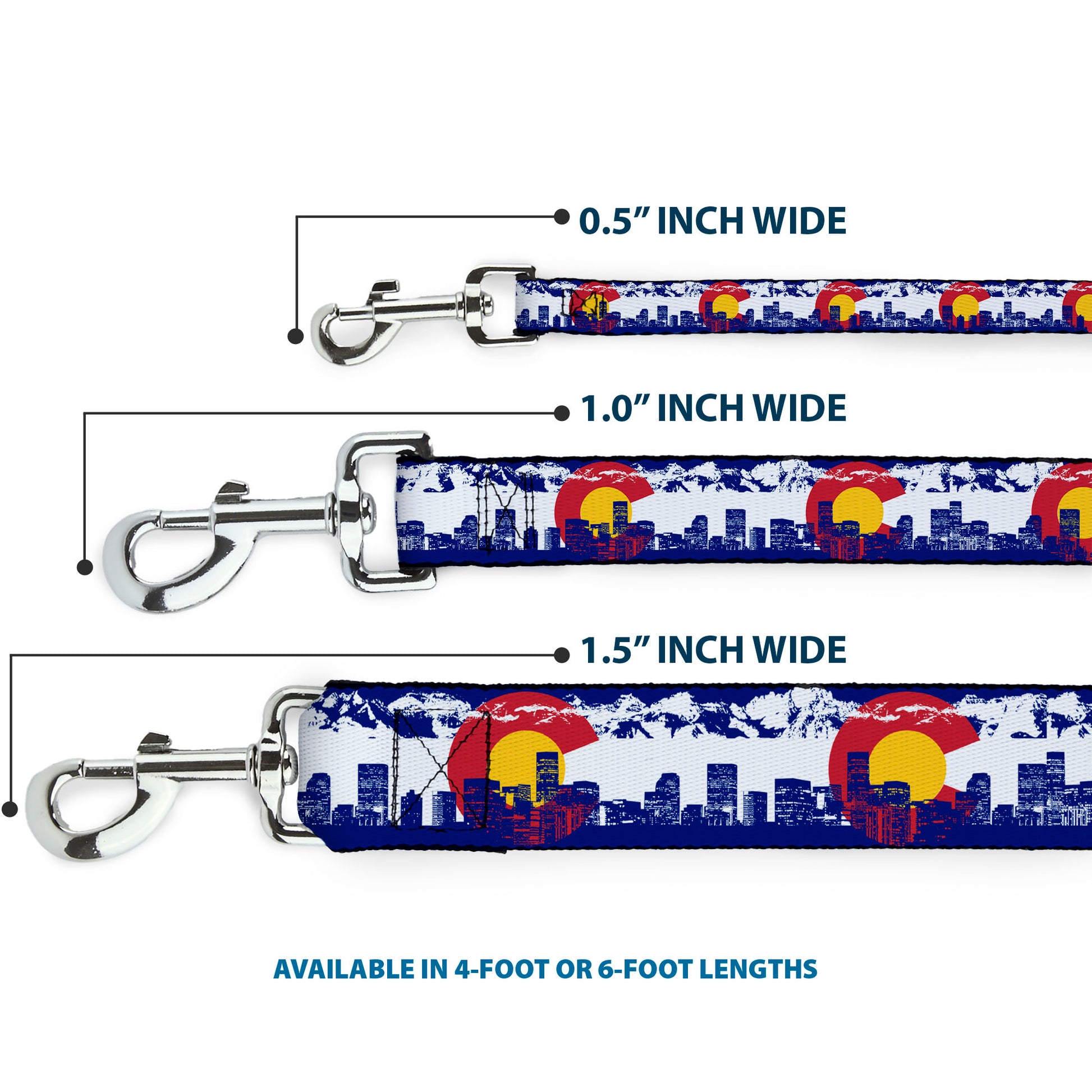 Dog Leash - Colorado Skyline/Mountains Dog Leashes Buckle-Down