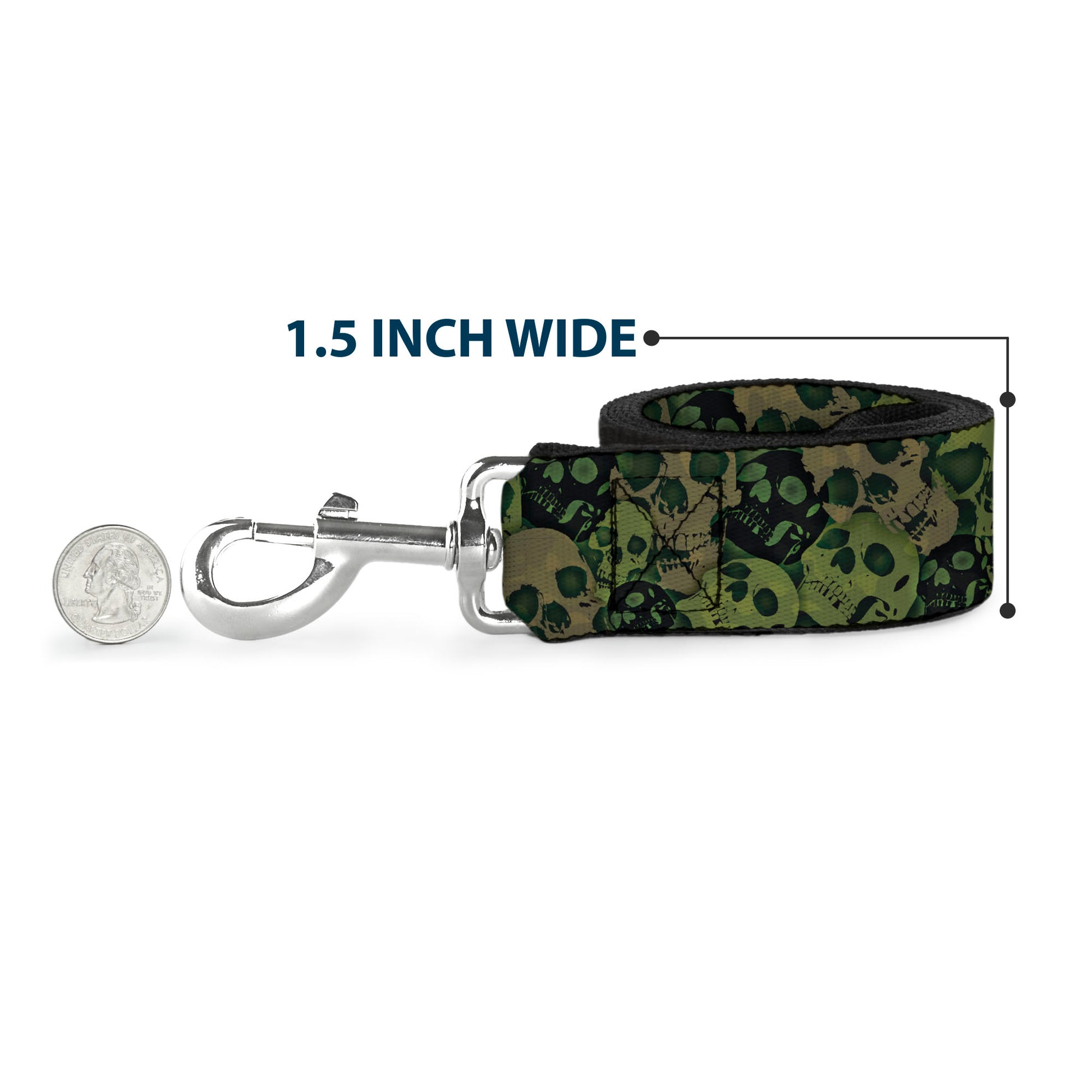 Dog Leash - Camo Olive/Black Skull Yard2 Dog Leashes Buckle-Down