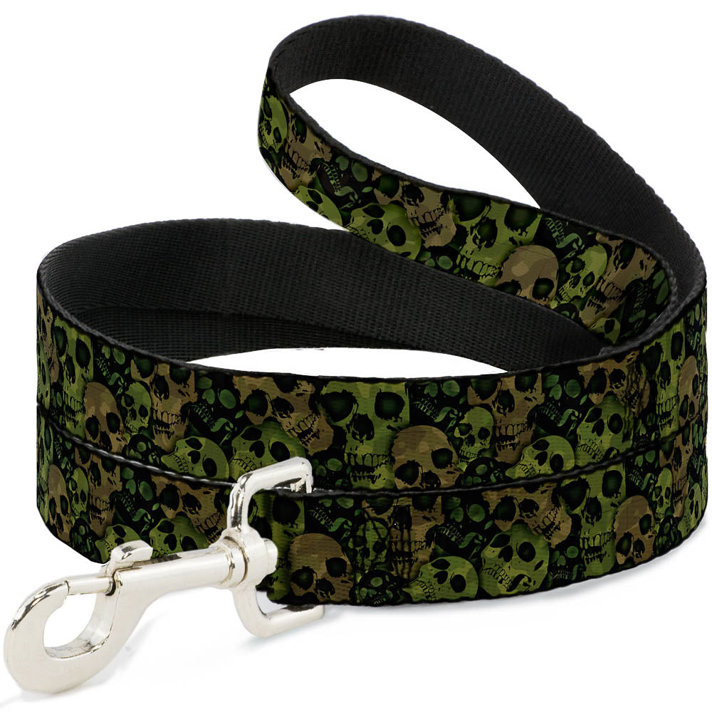 Dog Leash - Camo Olive/Black Skull Yard2 Dog Leashes Buckle-Down