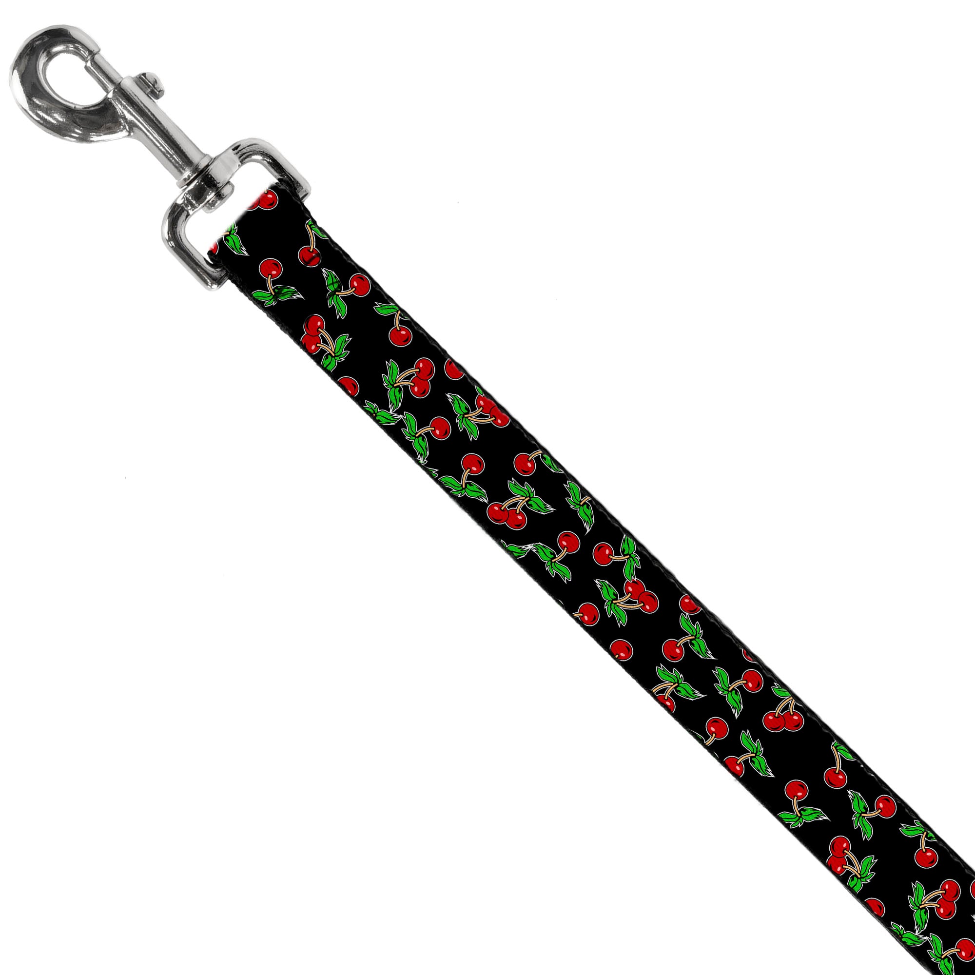 Dog Leash - Cherries Scattered Black Dog Leashes Buckle-Down