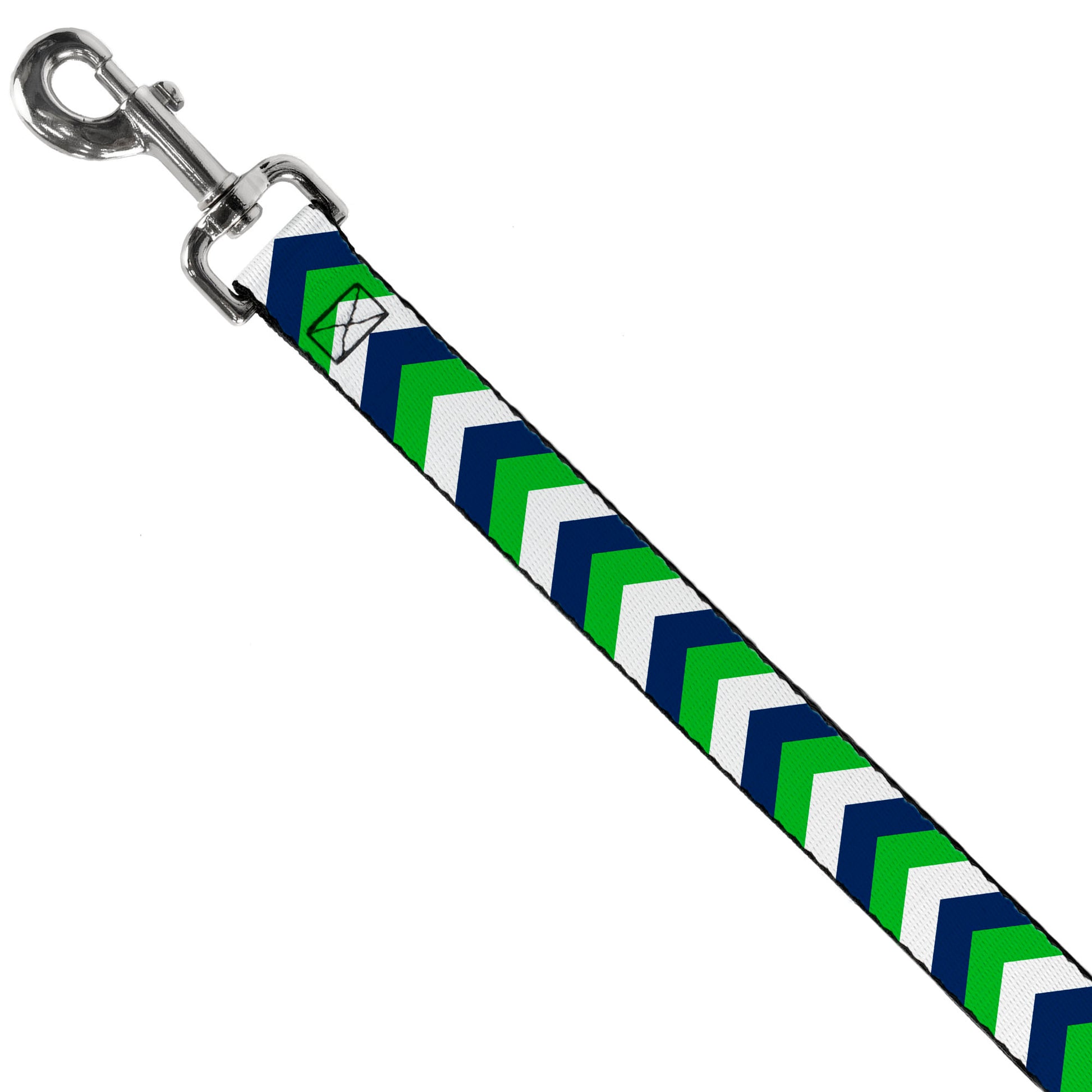 Dog Leash - Chevron White/Bright Green/Navy Dog Leashes Buckle-Down