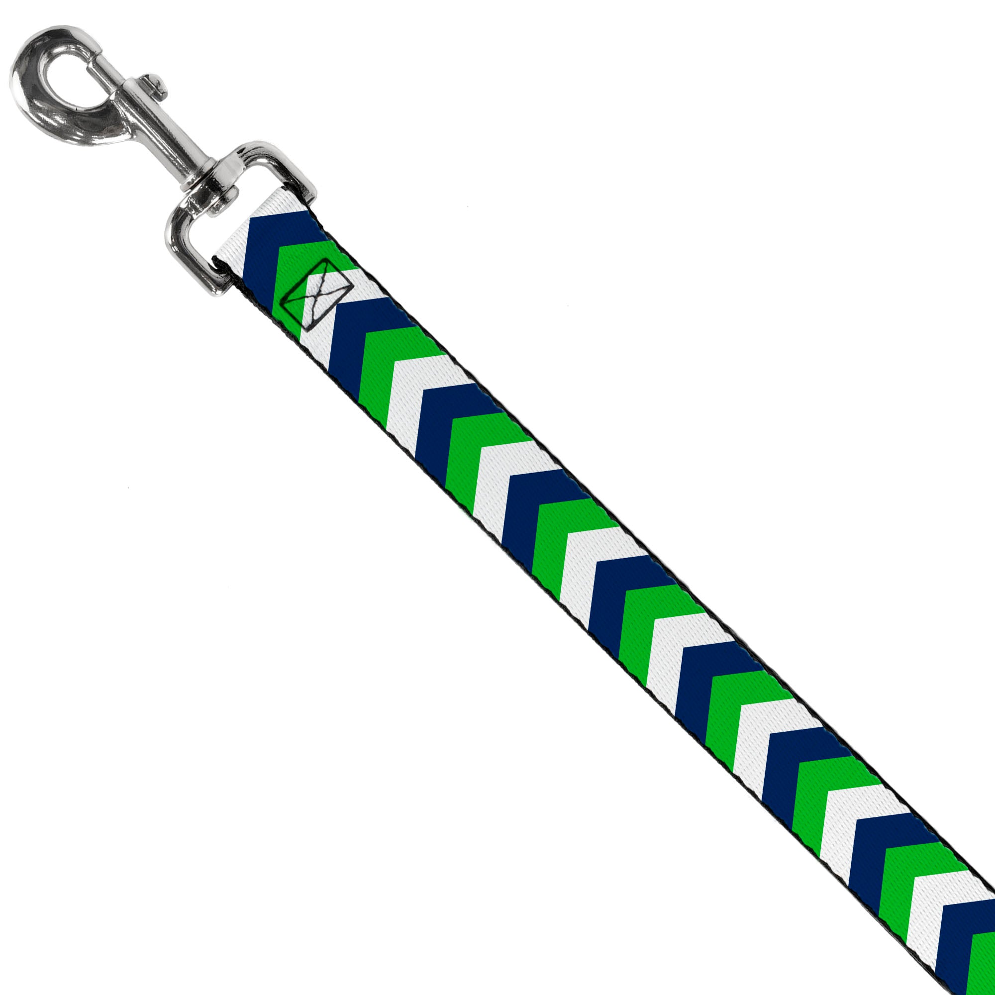 Dog Leash - Chevron White/Bright Green/Navy Dog Leashes Buckle-Down