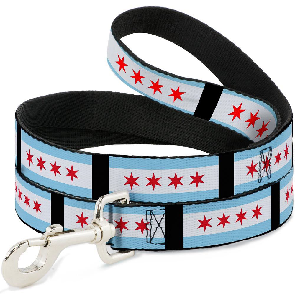 Dog Leash - Chicago Flags/Black Dog Leashes Buckle-Down