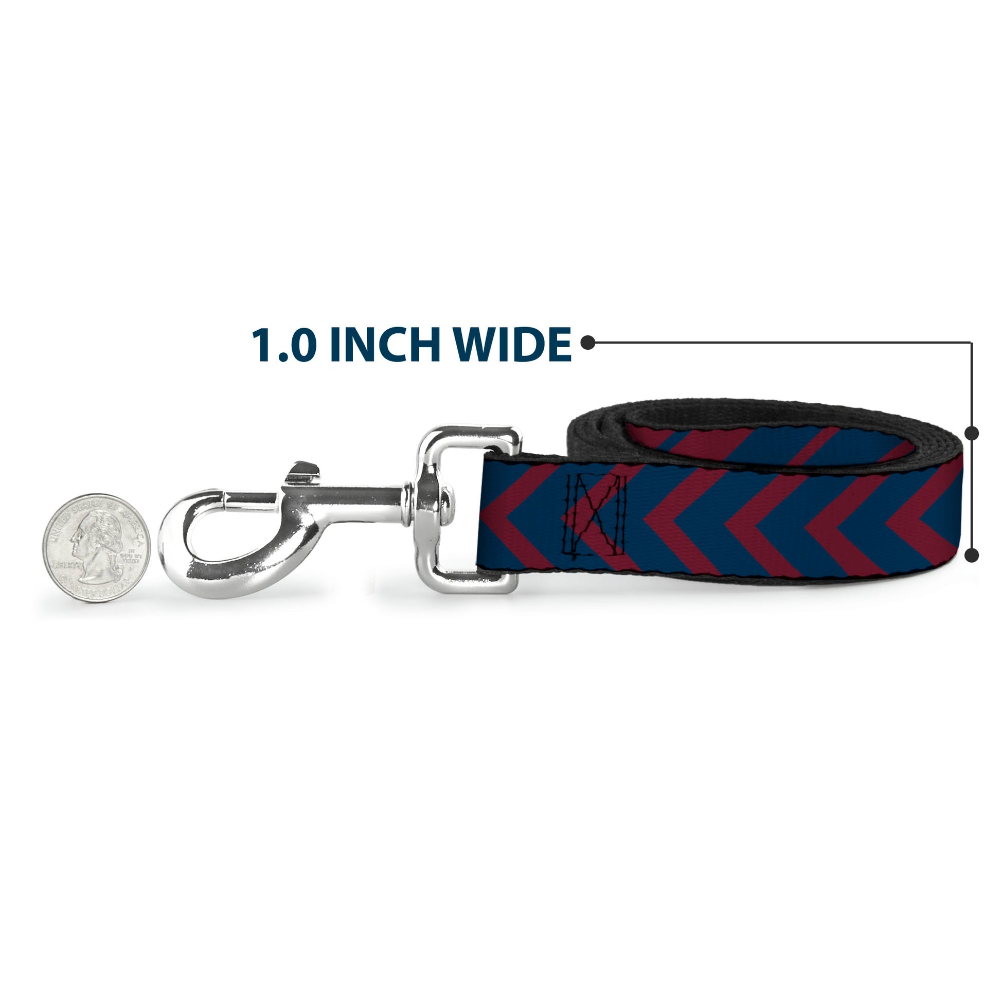 Dog Leash - Chevron2 Red/Navy Dog Leashes Buckle-Down