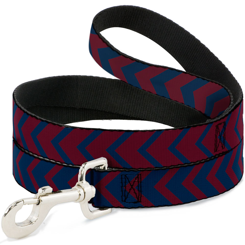 Dog Leash - Chevron2 Red/Navy Dog Leashes Buckle-Down