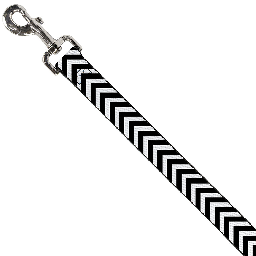 Dog Leash - Chevron3 White/Black Dog Leashes Buckle-Down