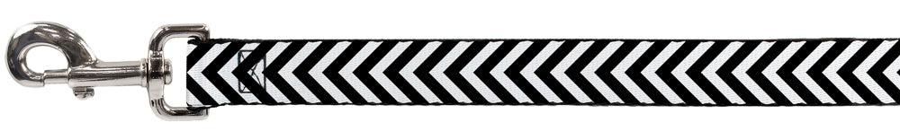 Dog Leash - Chevron3 White/Black Dog Leashes Buckle-Down
