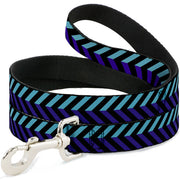 Dog Leash - Chevron3 Split Turquoise/Purple/Black Dog Leashes Buckle-Down