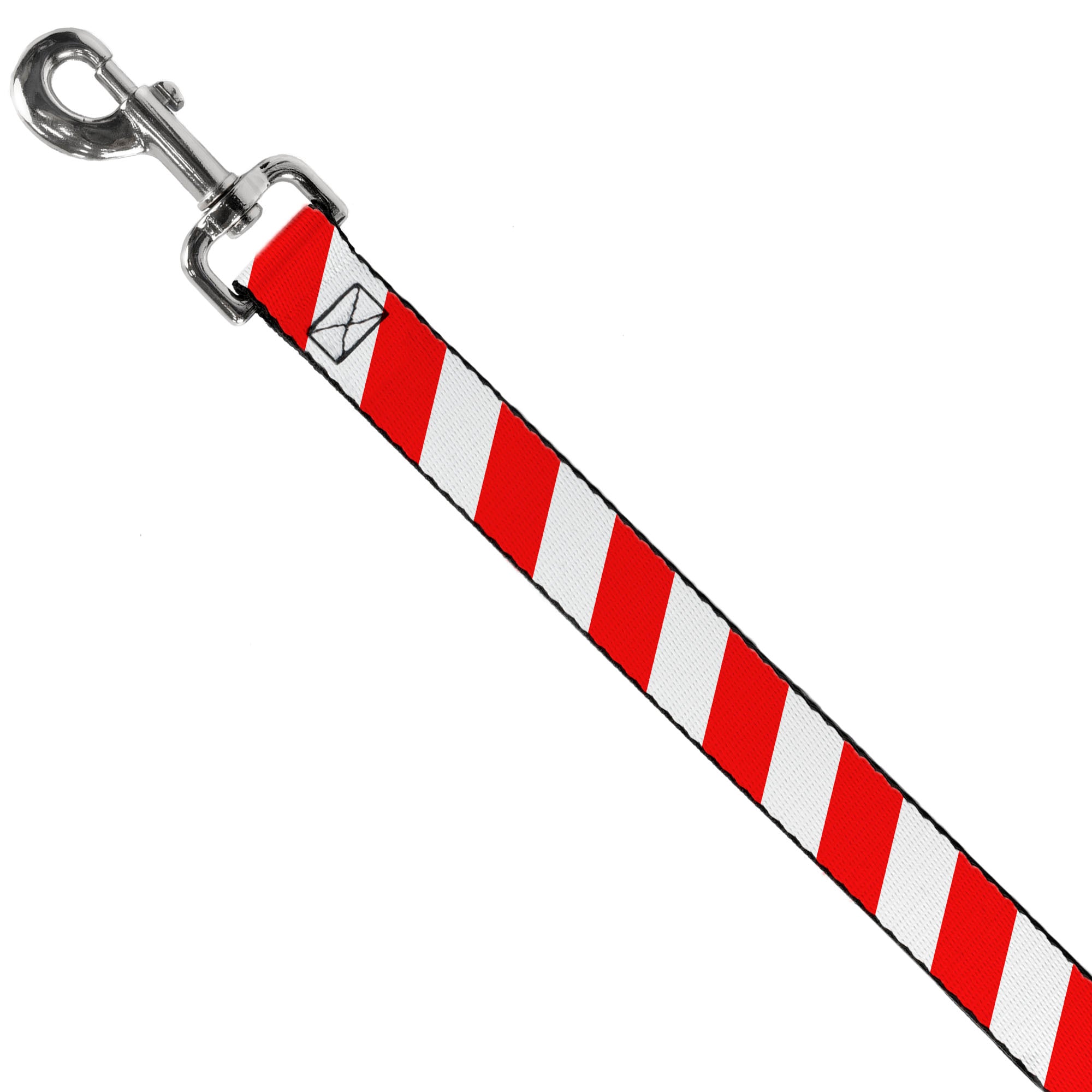 Dog Leash - Candy Cane2 Stripe White/Red Dog Leashes Buckle-Down