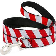 Dog Leash - Candy Cane2 Stripe White/Red Dog Leashes Buckle-Down