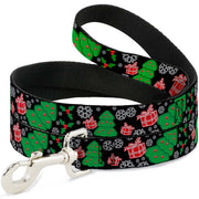 Dog Leash - Christmas Collage Black/White/Green/Red Dog Leashes Buckle-Down
