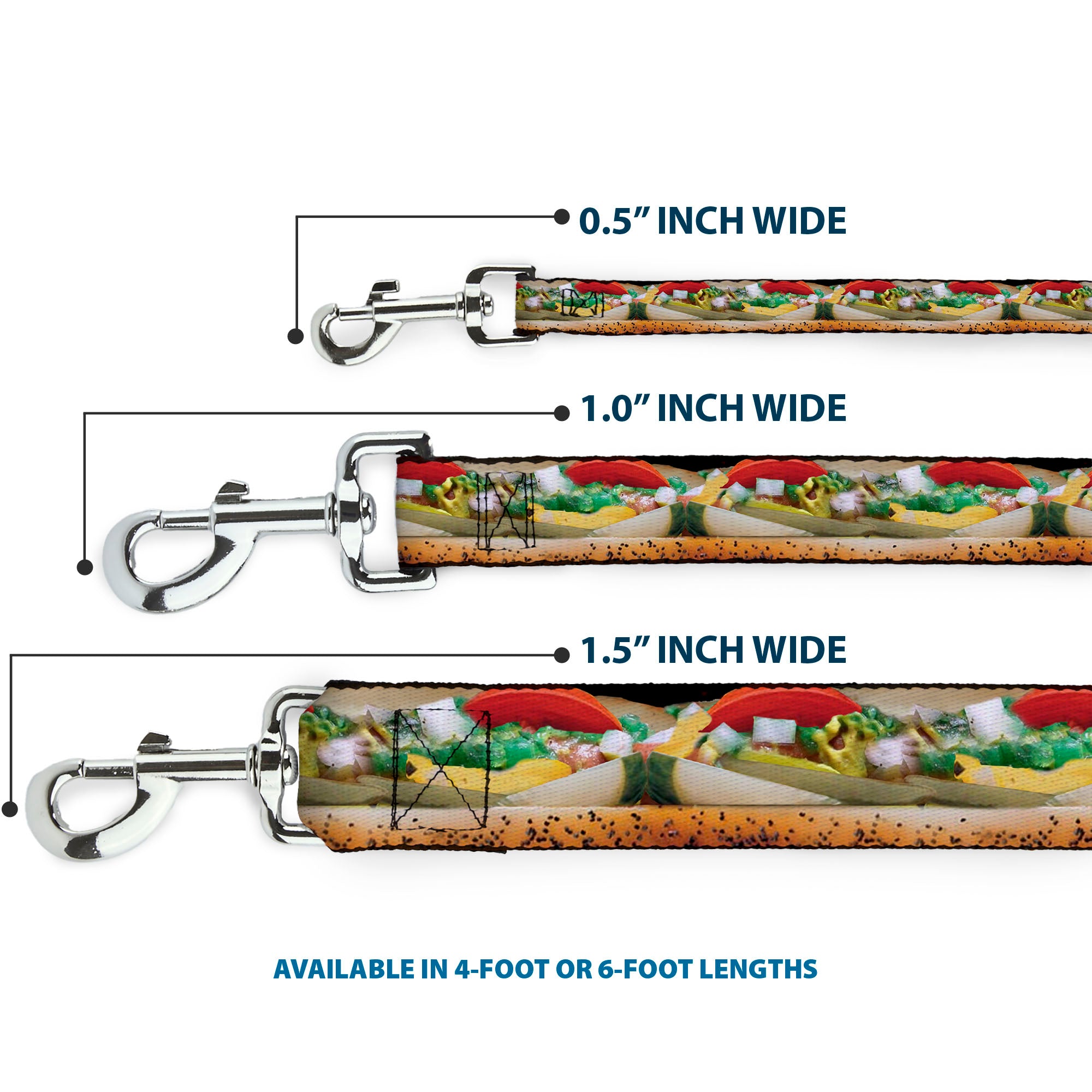 Dog Leash - Chicago Style Hot Dog Vivid Dog Leashes Buckle-Down