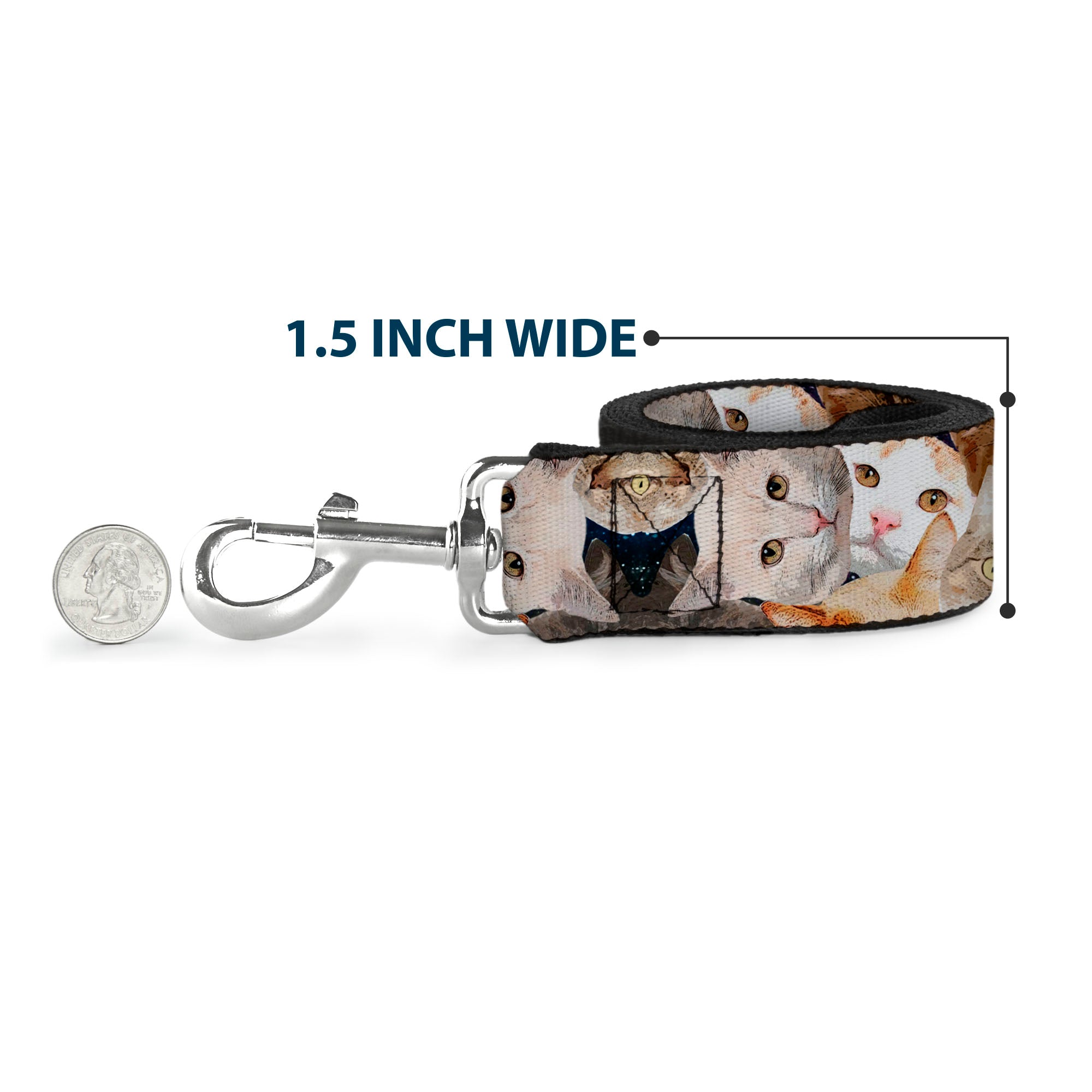 Dog Leash - Cat Faces Stacked Dog Leashes Buckle-Down